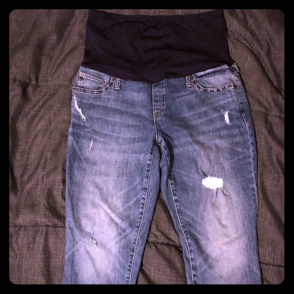 Gap Destructed Crop Maternity Jeans🤰🏻🖤